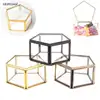 1pc New Geometrical Clear Glass Storage Box Jewelry Box New Fashion Wedding Bridal Ring Box Candy Box Gift Box 1