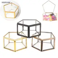 1pc New Geometrical Clear Glass Storage Box Jewelry Box New Fashion Wedding Bridal Ring Box Candy Box Gift Box 1