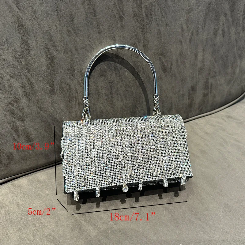 JIOMAY Women Brand Luxury Bag New Trend Stand Tote Bag Purse With Multi Compartments Crystal Bags Banquet Shoulder Bag Y2K Purse