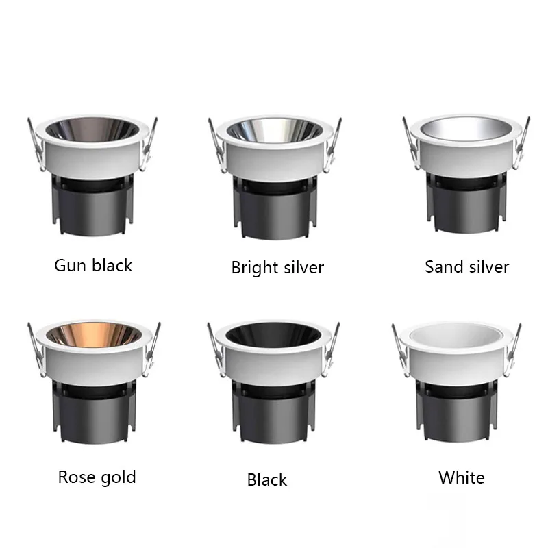 Dimmable Anti-glare Recessed LED COB Downlight Lamp 7W 10W 12W 24W 85-265V Ceiling Spot Panel Bulbs Round For Home Lighting led downlight recessed ceiling spotlight ceiling lamps
