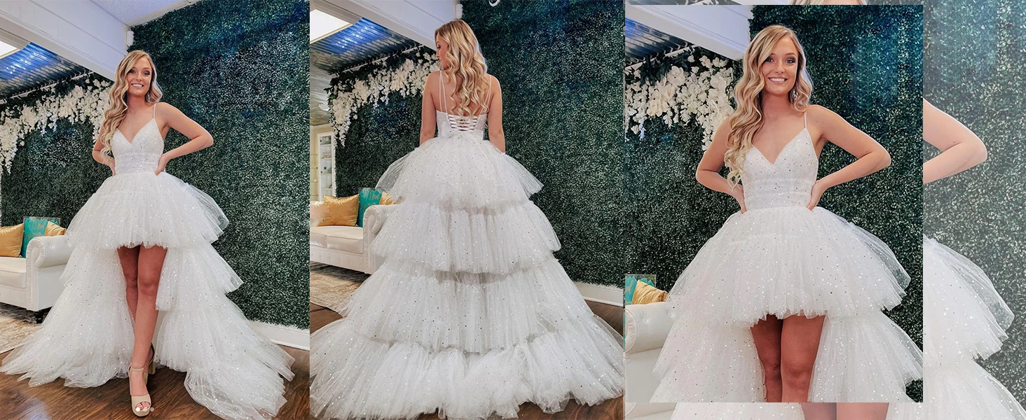 Tüll-Ballkleider Pailletten Glitzernde Abendkleider