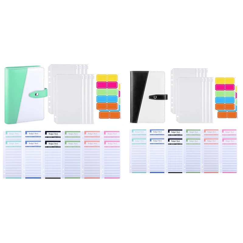 

A6 Binder Cover Set With A6 Binder Pockets Expense Budget Sheets Sticker Labels For Money Saving Cash Envelopes System