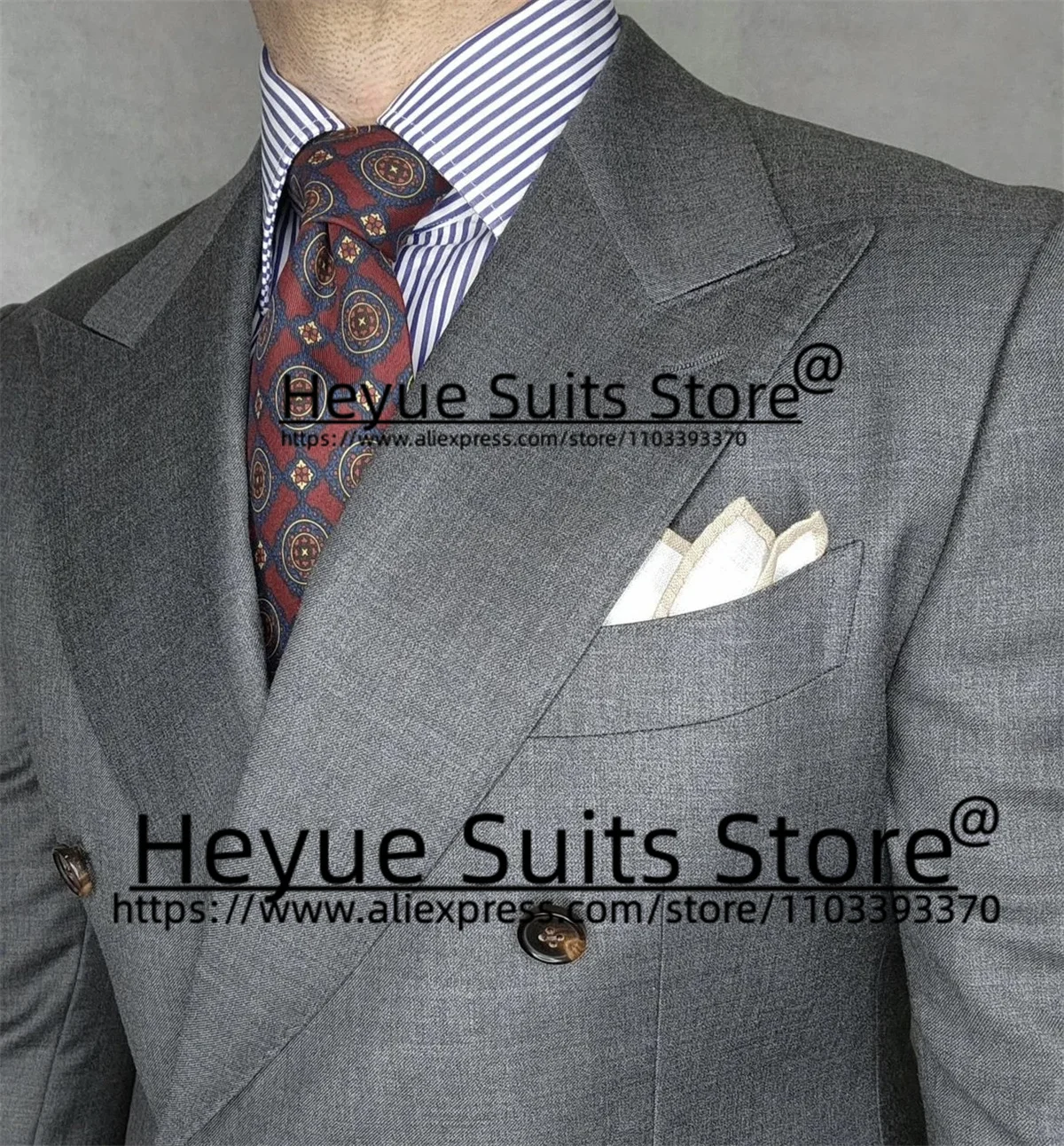 Elegant Gray Wedding Suits For Men Slim Fit Notched Lapel Groom Formal Tuxedos 2 Pieces Ses Business Male Blazer Costume Homme