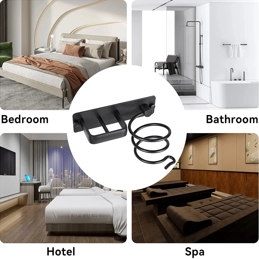 Hair Dryer Holder Straightener Storage Bracket Rack Space Aluminum Home Decoration Gold Wall Shelf Bathroom Shelf Styling Tool storage rack hair dryer holder hair tool holder