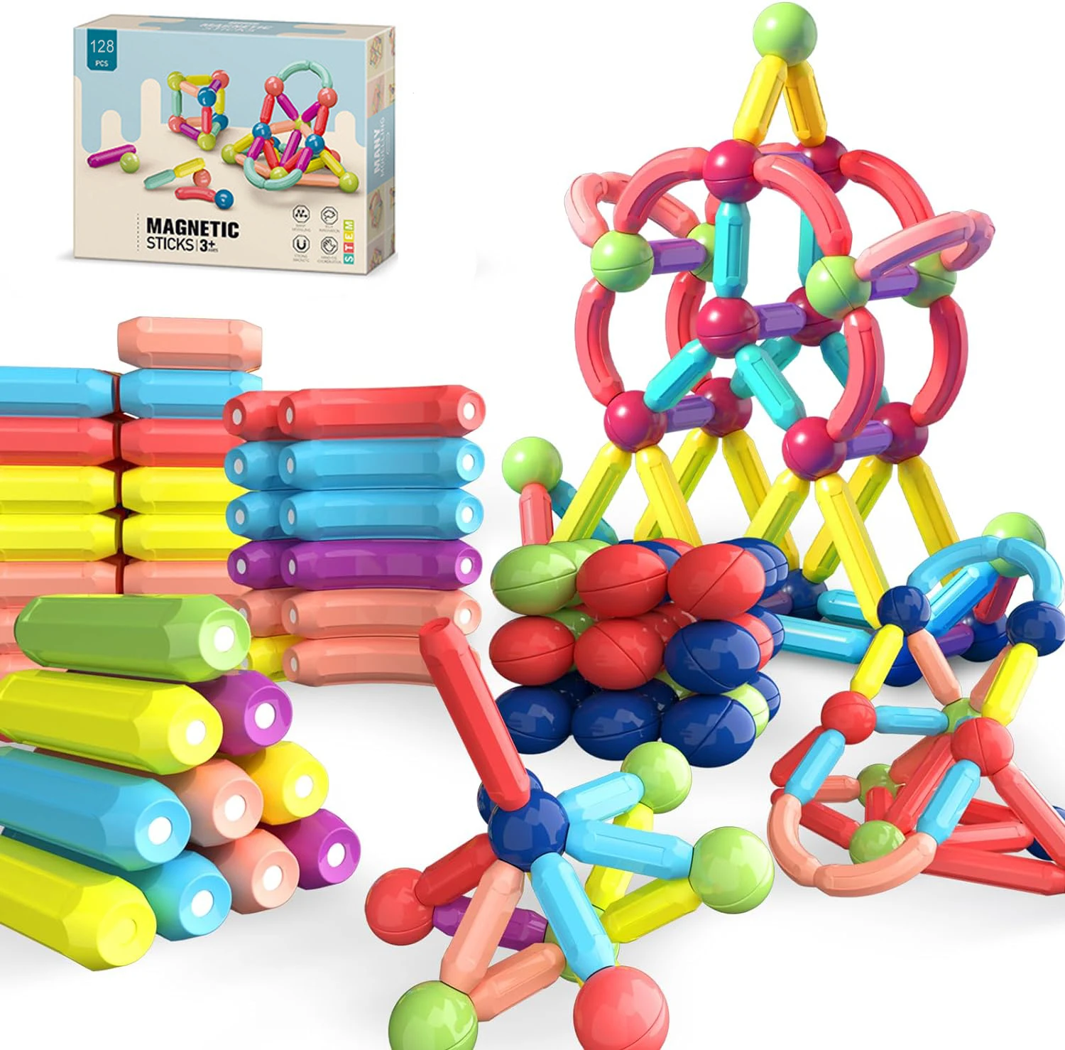 Magnetic Building Blocks Kids Toys Montessori Stem Educational Construction Set For Toddler Christmas Gift