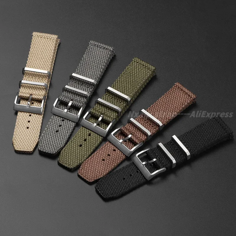 Men's Military Sports Nylon Cotton Watch Strap with Quick Release - Braid Bracelet Design