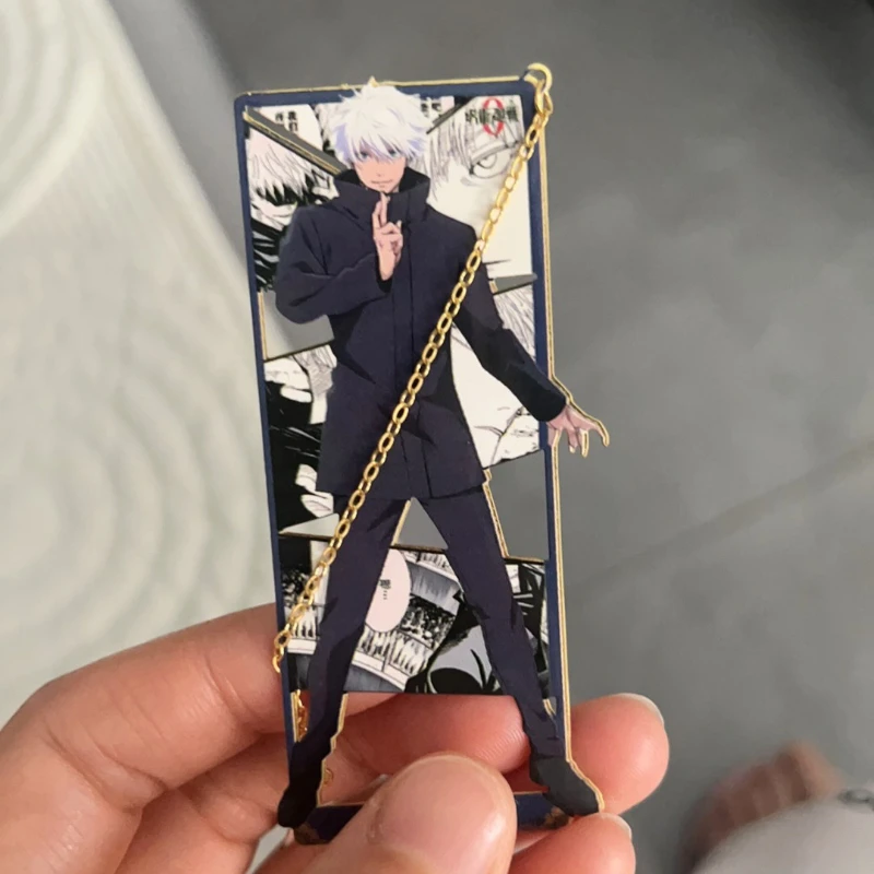 Satoru Gojo Metal Bookmark with Chain Pendant – Anime Manga Collectible