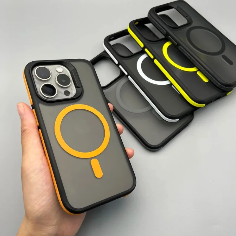 Luxury Matte Translucent Shockproof Armor Case with Magsafe Compatibility