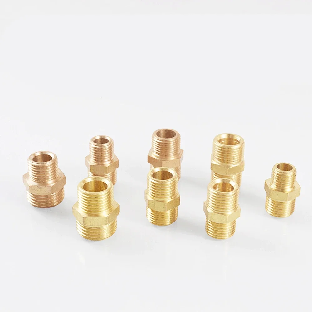 Brass Pipe Fitting Male Hex Nipple Connector Coupler M8 M10 M12 M14 M16 M18 M20 Metric 1/8 1/4 3/8 1/2 3/4 BSP