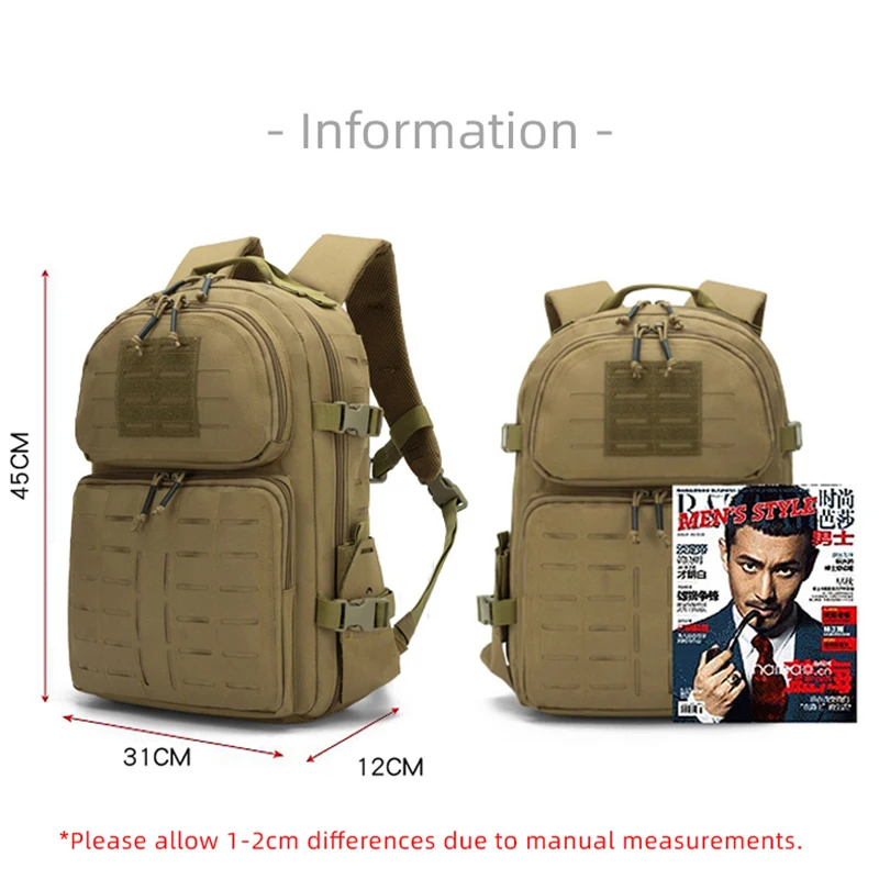 45L Tactical Backpack Camping Outdoor Training Gym Bag Hiking