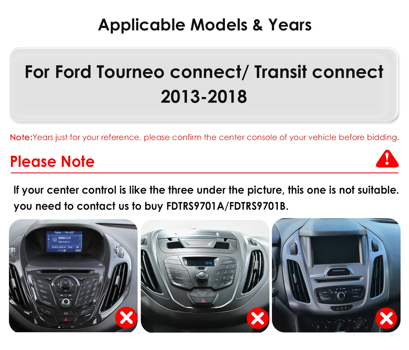 360-Grad-Kamera 9,7-Zoll 2Din Android 14 Autoradio für Ford Tourneo/Transit Connect 2013 - 2018 Auto-Multimedia-Stereo Carplay Autoradio – Detail 3