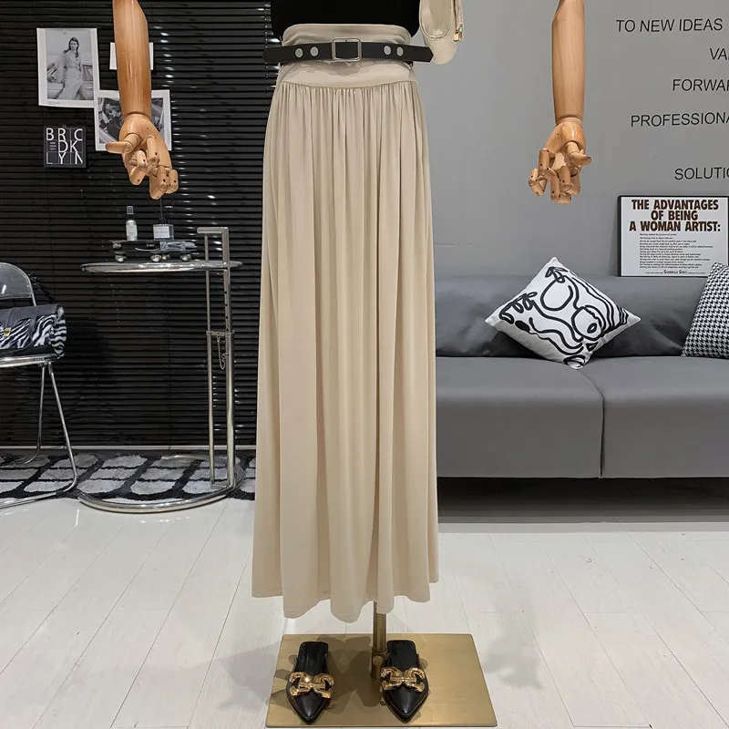 

Light luxury fashionable design high waisted slim fit versatile waist belt Women's skirt with a large Western style hem