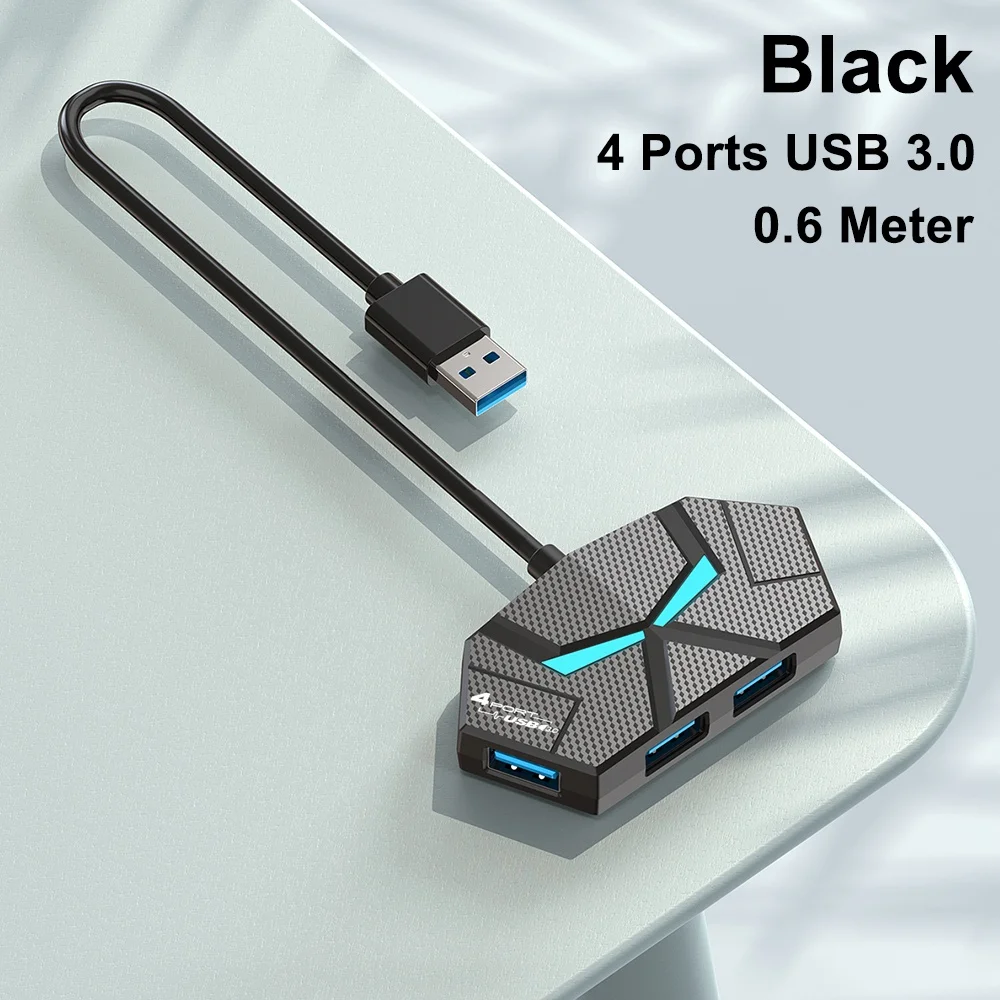 Splitter di espansione USB 3.0 compatibile con 7 porte 0.6CM/1.2M HUB Trasferimento dati Connettore Docking station USB Adattatore splitter 5Gbps