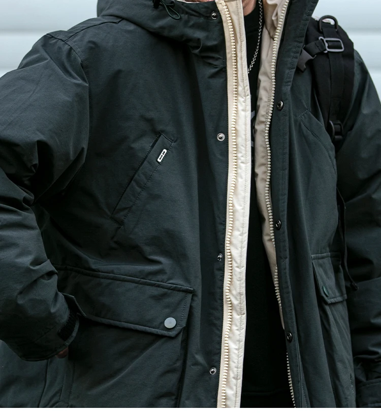 Winter Outdoor Hooded Cargo Down Jacket materials detail