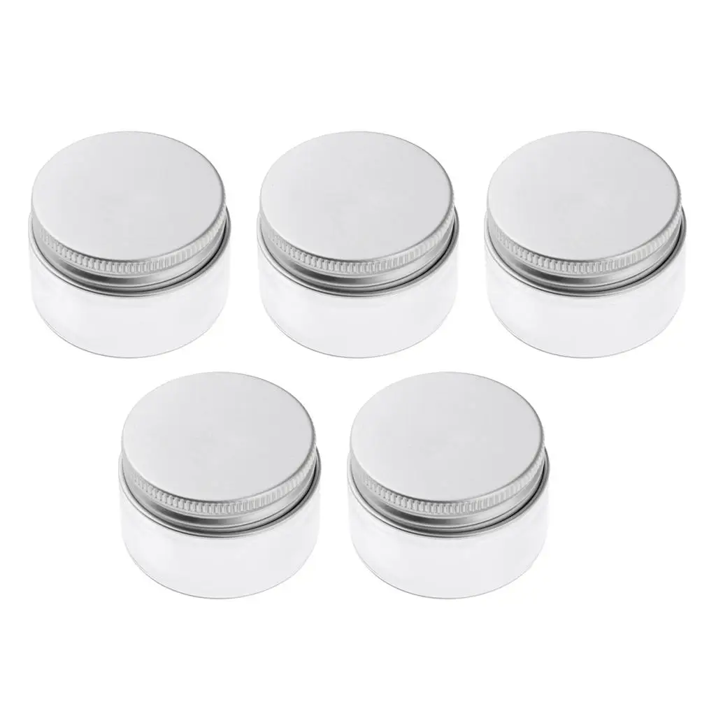 2x5x Empty Cosmetic Pots Lip Balm Container Jar Aluminum Cover 100 ml 68x43 mm