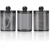 1/2/3/4/6 Pack Dispenser Apothecary Jars Bathroom Jar 10 oz Black Plastic Holder Storage Box for Cotton Ball 1
