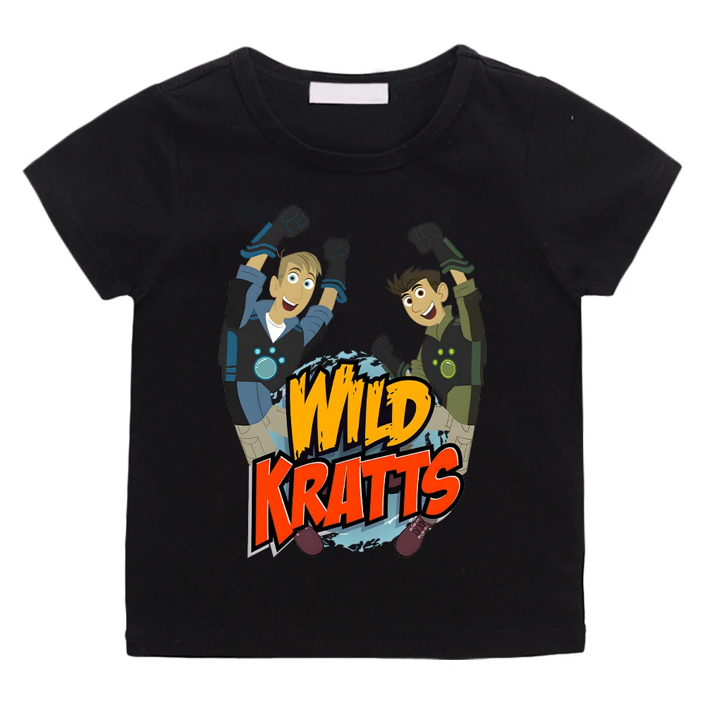 Wild Kratts Cartoon T-shirt Anime Print New Cotton Tshirt Children Fun Top Adventure Cartoon Tees Cool Boys Short Sleeve Clothes 4