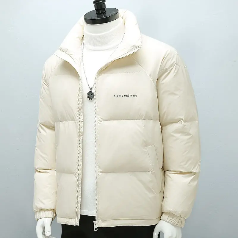 Luxury Brand Men Down Jackets Winter Warm Long Sleeve Clothing Lightweight Down Coat Windproof Stand Collar Zipper Windbreaker