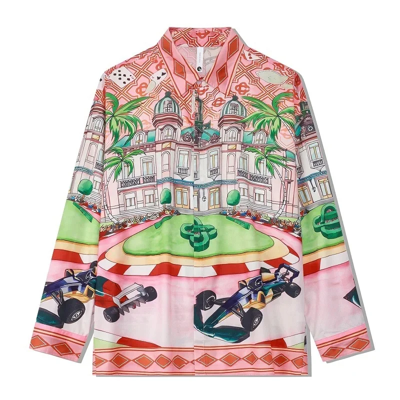 2025 نمط الشارع الأوروبي كم طويل خمر قميص غير رسمي...