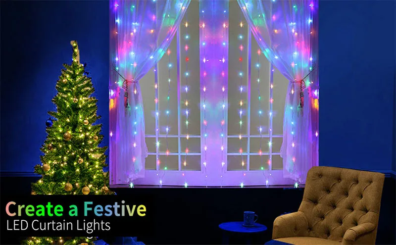 Description Picture 5 of item3M LED Fairy String Lights Curtain Garland USB Festoon Remote Christmas Decoration New Year Lamp Holiday Wedding Decorative
