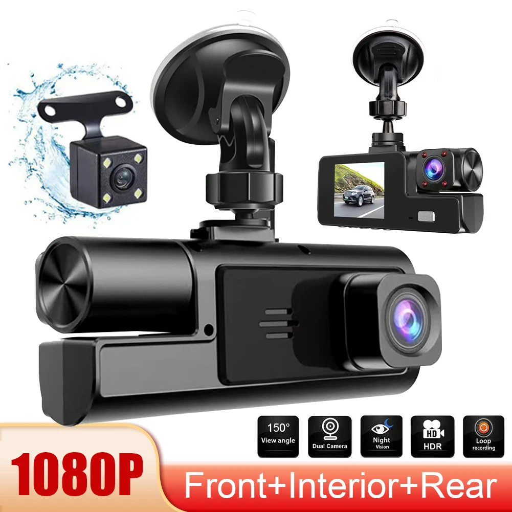 

1080P HD Car Driving Recorder 3 Cameras DVR Driving Recorder Infrared Night Vision Surveillance Video Recorder Car Accessories