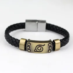 Handcrafted Retro - Style Leaf Design Leather Bracelet Inspired by Japanese Anime (A)