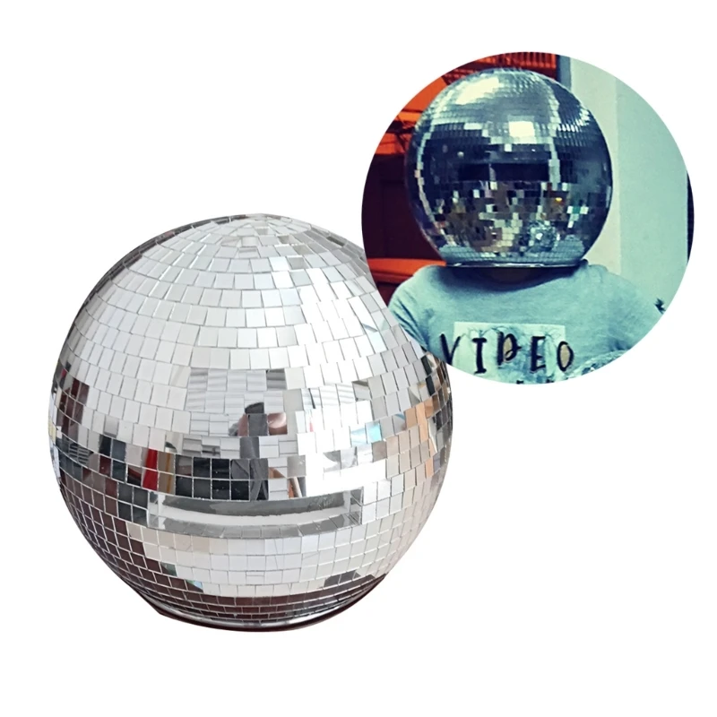 DiscosBallHelmetSilverGlitterDiscosHelmetPartyDecorationsfor