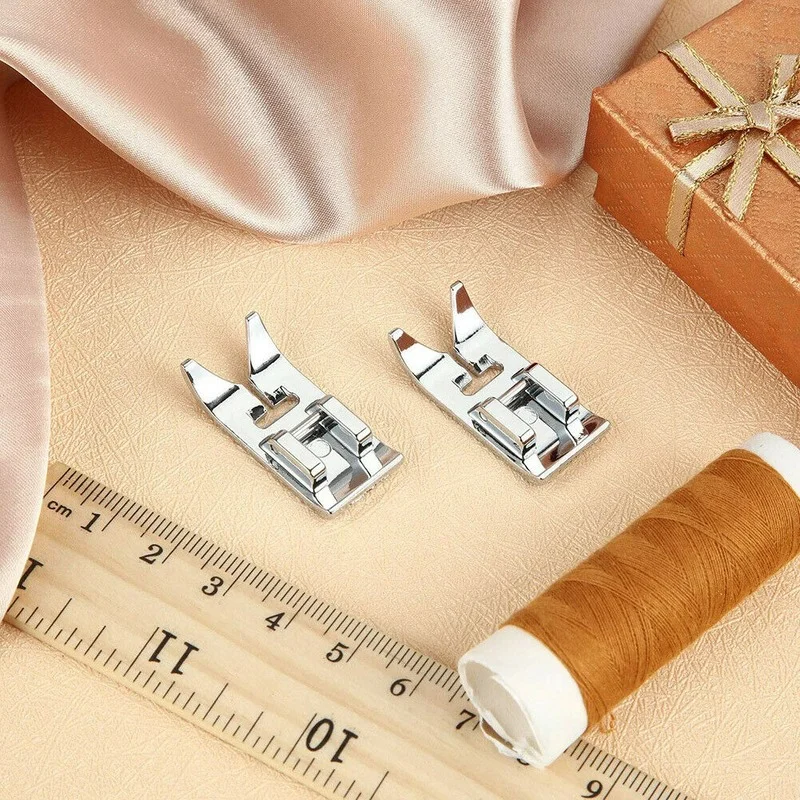 2Pcs Sewing Machine Presser Foot Straight Stitch Snap On Presser Feet Universal Zig Zag Foot For Home Low Shank Sewing Machines