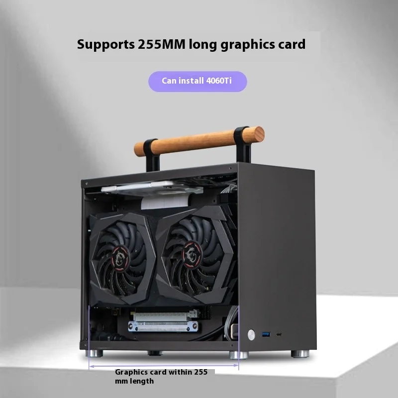ALBOX 알루미늄 Xiaobao P16 모든 알루미늄 A4 휴대용 미니 휴대용 데스크탑 컴퓨터 1U 전원 공급 장치 Itx 소형 섀시