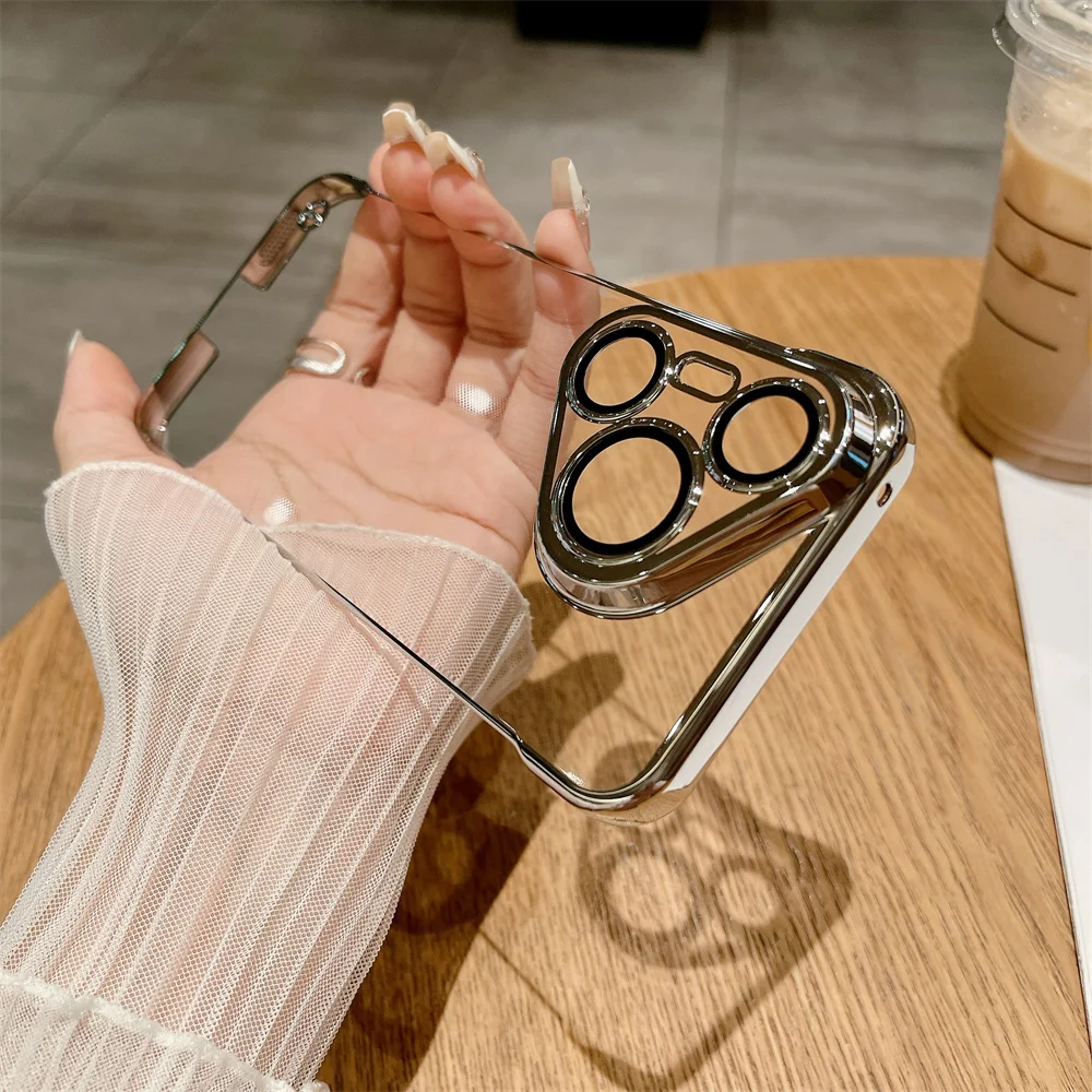 Ultra-Thin HD Clear Frameless Plating Phone Case Cover
