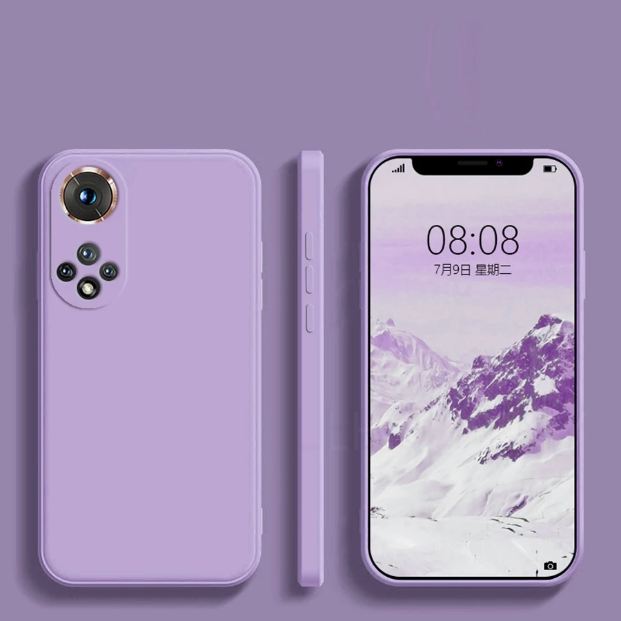 Elegant Square Liquid Silicone Soft Phone Case Cover