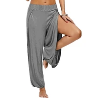 Women Fashion Yoga Pants High Waisted Slit Wide Leg Haren Pants Gym Leggings Casual Solid Hollow Workout Trousers Gym Home Wear - Image 6