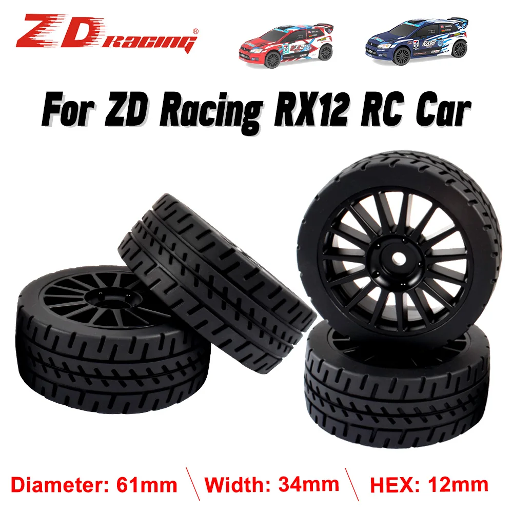 ZD Racing 2PCS RC Autoreifen Gummireifen Sechskant 12mm für Fernbedienung Racing Drift Car und 1/12 ZD Racing RX12 Originalreifen