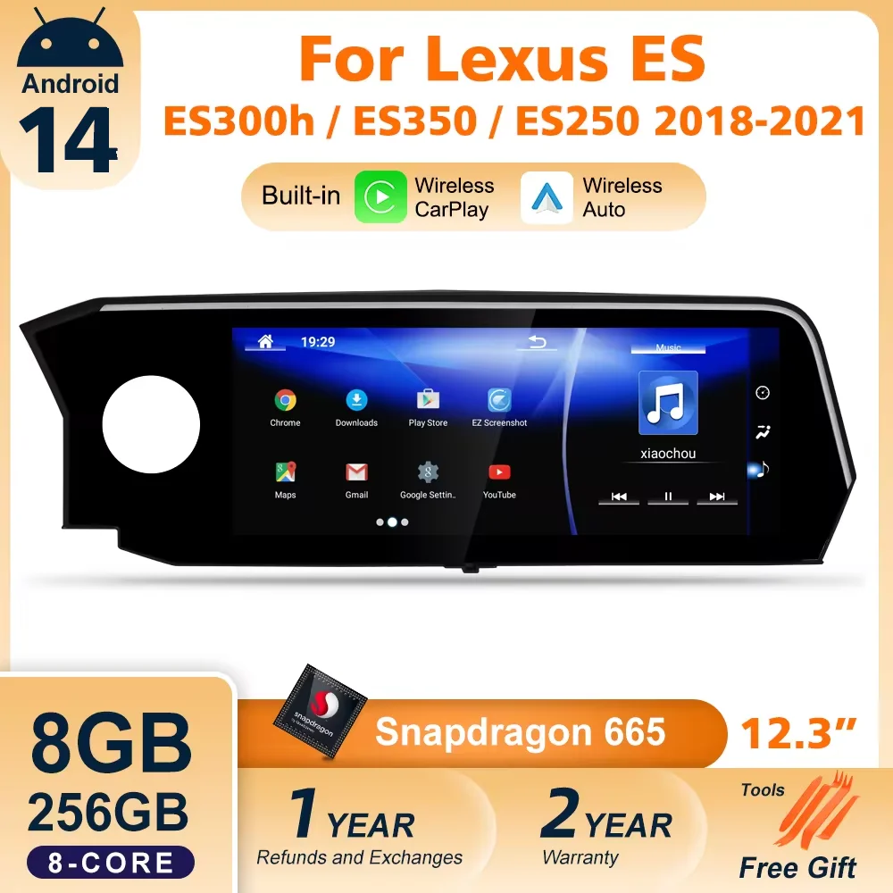 Para Lexus ES 2012-2018 Carplay Auto Android pantalla de coche reproductor Multimedia automotriz Monitor vídeo navegación 1