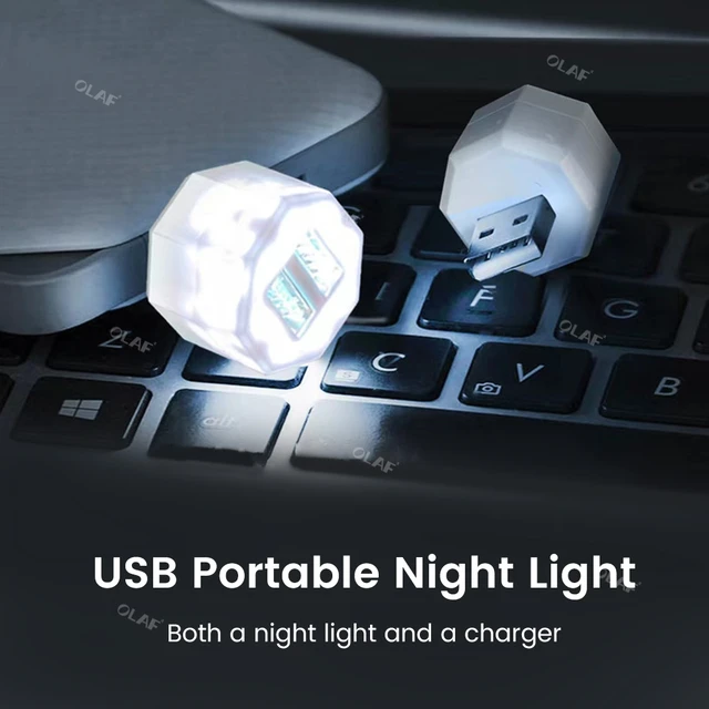 USB-Stecker Lampe Mobile Power Charging Buch Lampen Led Kleines rundes  Licht Nachtlicht