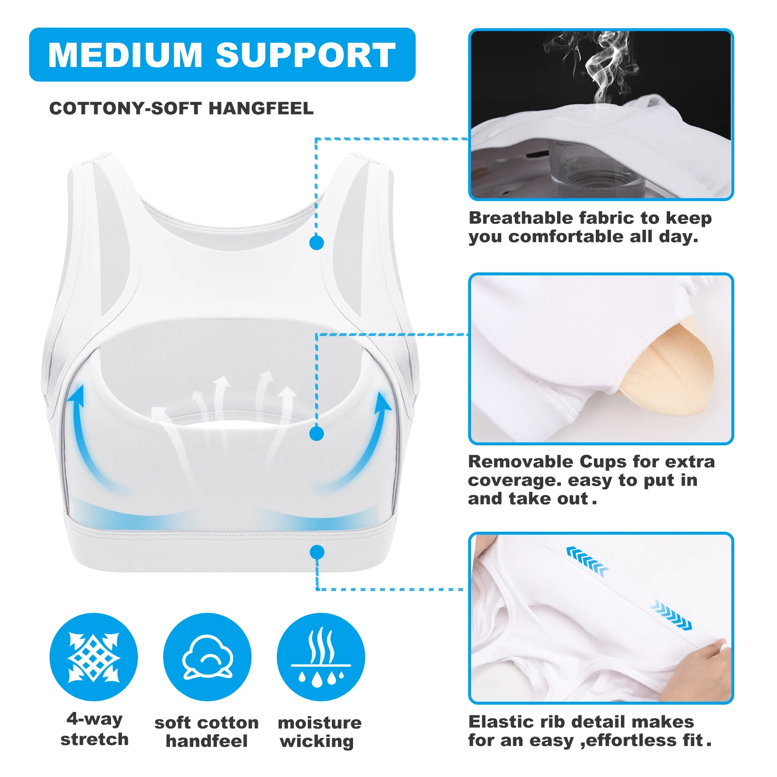 Removable Cups Sports Bra Shockproof Running Fitness Anti-sagging Upper Collection Soft Support High-strength Women's Yoga Vest 3