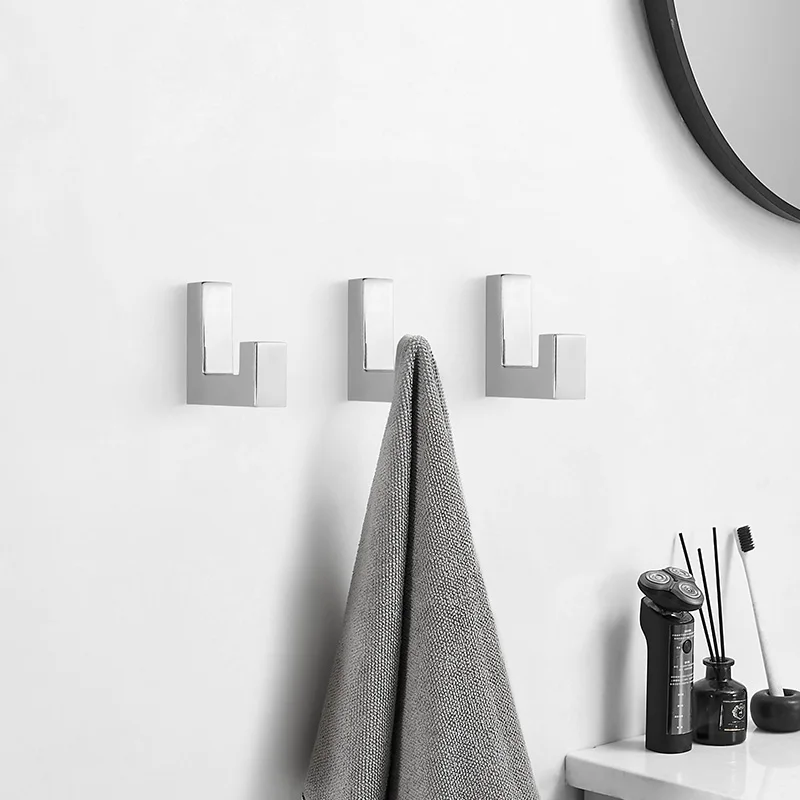 Silver Bright Chrome Coat Hook Wall Hooks for Entryway Kitchen Wall Mounted Towel Clothes Hook Bathroom Accessories coat hook