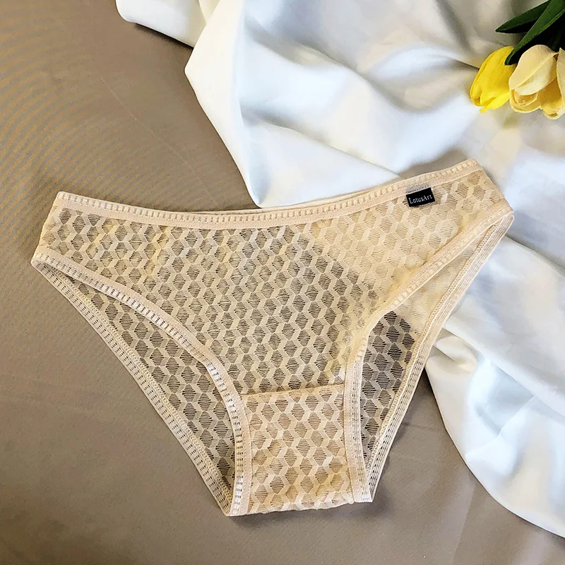 3PCS/Set Full Transparent Women\'s Panties Sexy Hot Lady Perspective Panty Breathable Quick Dry Mesh Underwear Female Briefs L818