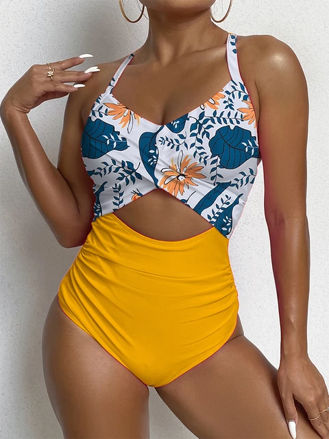 New Women's Sports High-Waisted Swimwear One Piece Monokini Bathing Suits  Swimsuit High Waist for Big Busts Strap Bathing Suits - AliExpress