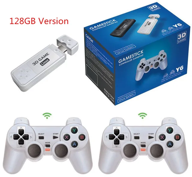 

Powkiddy Y6 2.4G Wireless Game Tv Stick Retro PS1 Family Portable Video Game Console 4K HD Support Multiplayer 10000 Games
