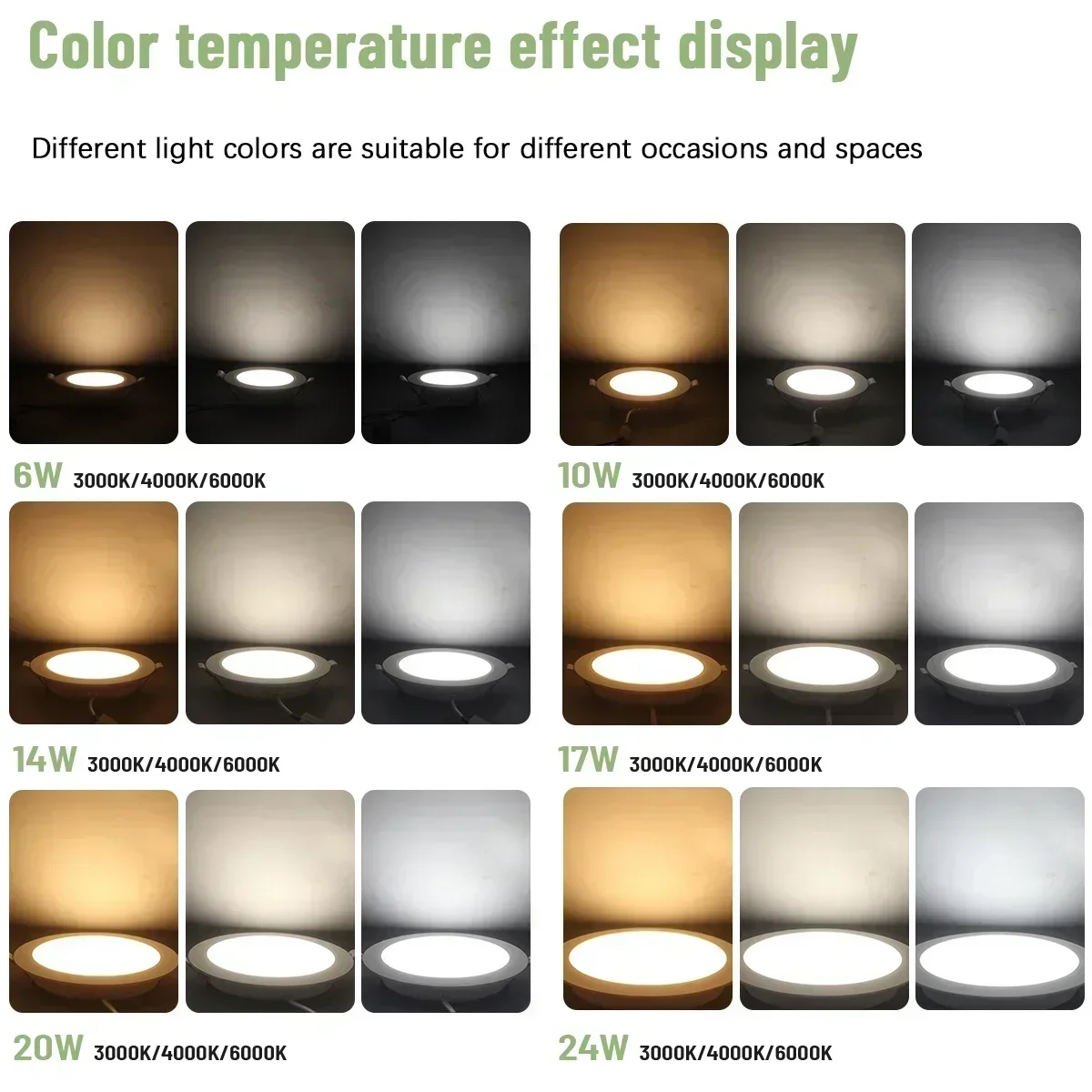 LED Downlight AC100-240V 3000K 4000K 6000K Ceiling Light 6W 10W 14W 17W 20W 24W Recessed Round Panel Light Indoor Lighting 4pcs Led Ceiling Light Led Downlight