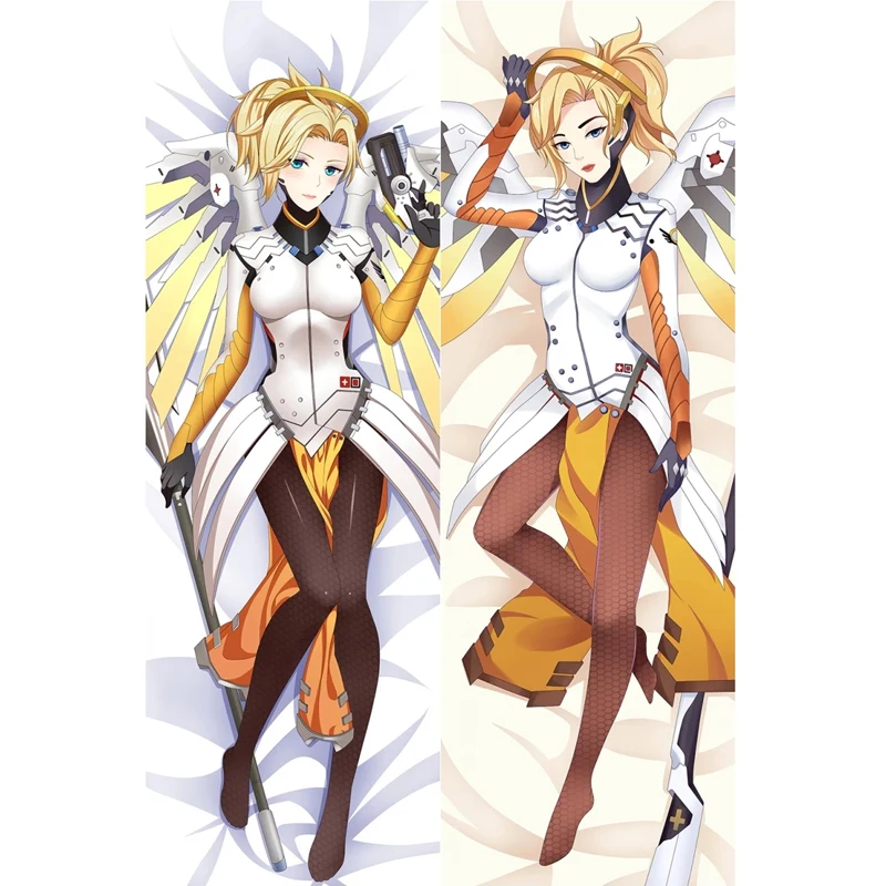 

60x180cm Anime Game OW Mercy Angela Ziegler Dakimakura Pillow Case Otaku Waifu Peachskin Fullbody Throw Pillowcase Bedding Decor