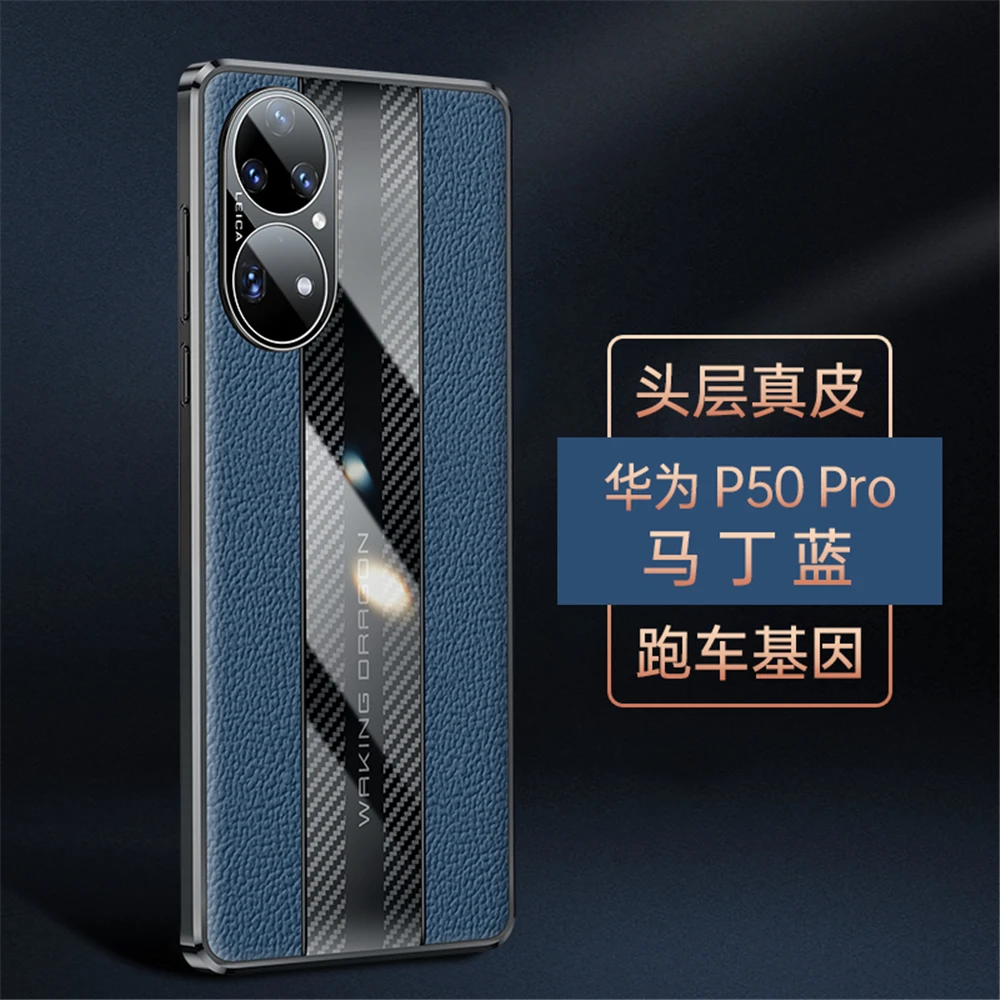 iphone 12 pro flip case Luxury Carbon Fiber Genuine Leather Cover For Huawei P50 Honor 50 60 Pro 5G Case With Camera Protection Phone Case Coque Fundas case for iphone 12 pro