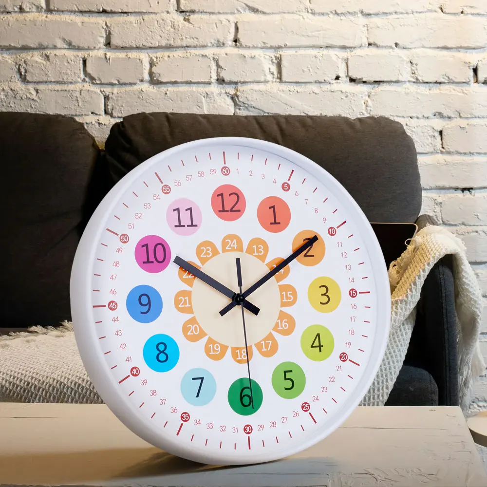 Voltsify 12-inch Brightly Coloured Dual-Scale Battery Operated Wall Clock: 3 - 5 Days Free Delivery Only UK