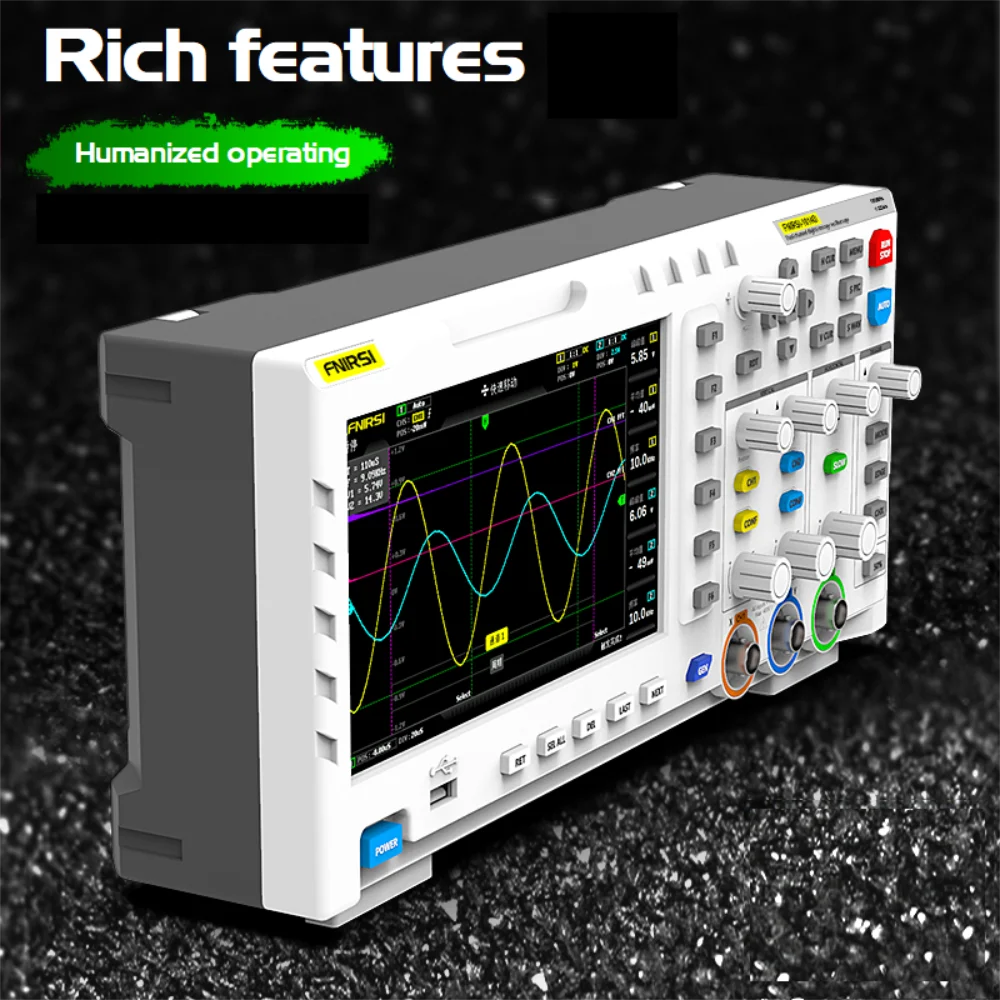 FNIRSI 1014D 2 In 1 Professional Digital Oscilloscope 2 Channel Input Signal Generator 100MHz Bandwidth 1GSa/s Sampling Rate 5