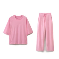 Willshela Women Fashion 2 Piece Set Solid T-Shirts & Vintage High Elastic Waist Trousers Feamle Chic Lady Pants Sets - Image 4