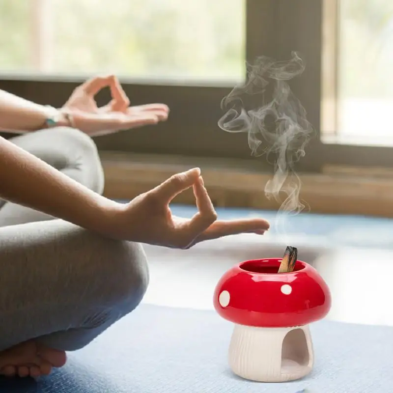 Simpatico Supporto Per Bruciatore Di Incenso A Fungo In Ceramica Palo Santo Holder Mini Palo Sage Tray Ash Catcher Per La Decorazione Domestica Medita