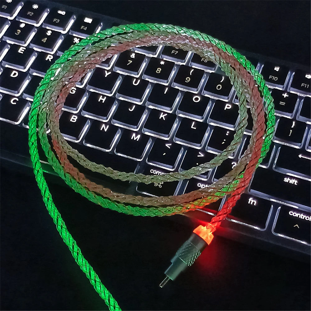 

Full Protocol 1/1.6M Data Cable Type-c USB Phone Charging Cable RGB Light-emitting Keyboard Cable