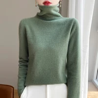 ZYCZCXX Autumn and Winter Turtleneck Sweater Women 100% Merino Wool Sweater Basic Knit Top 2024 New Women's Thermal Pullover - Image 2