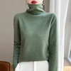 ZYCZCXX Autumn and Winter Turtleneck Sweater Women 100% Merino Wool Sweater Basic Knit Top 2024 New Women's Thermal Pullover 2